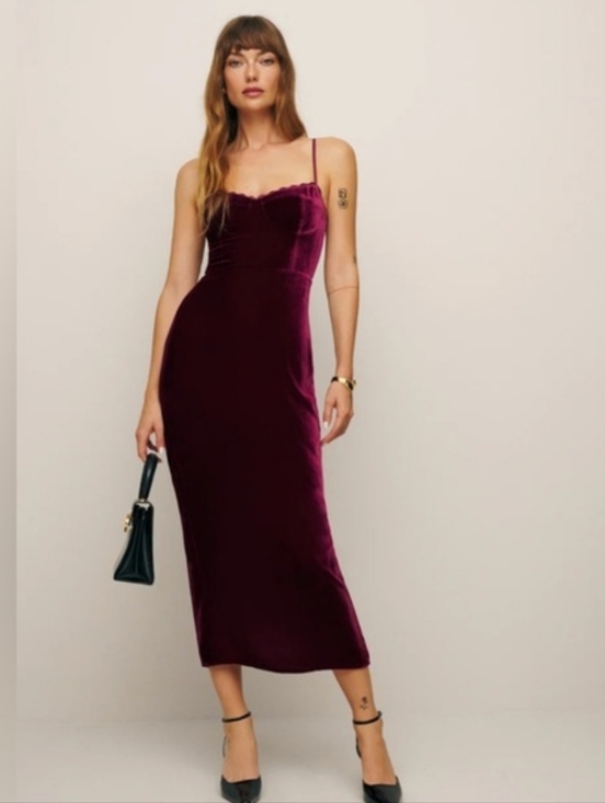 Reformation Dresses & Skirts - Reformation Pennington Dress Red Velvet Size 6 **read Description